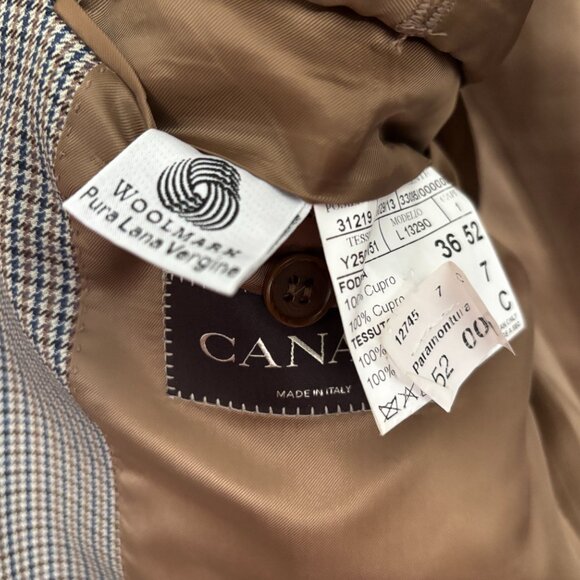 $2000 Canali Grey Houndstooth Check Tweed Wool Sport Coat / Blazer - 42 - Picture 10 of 11